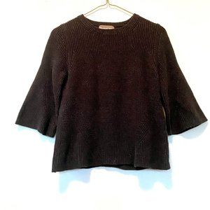 Navy, flair-sleeve, 3/4 length sweater